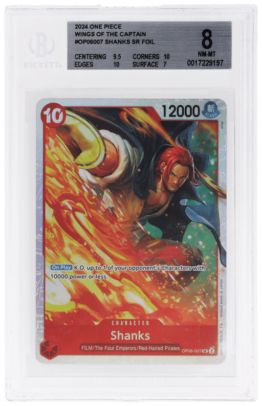 2024 One Piece Wings of the Captain Super Rare Shanks #OP06007 BGS 8