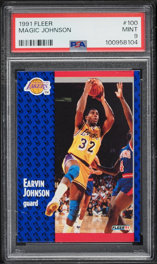 1991 Fleer Basketball Magic Johnson #100 PSA 9 MINT