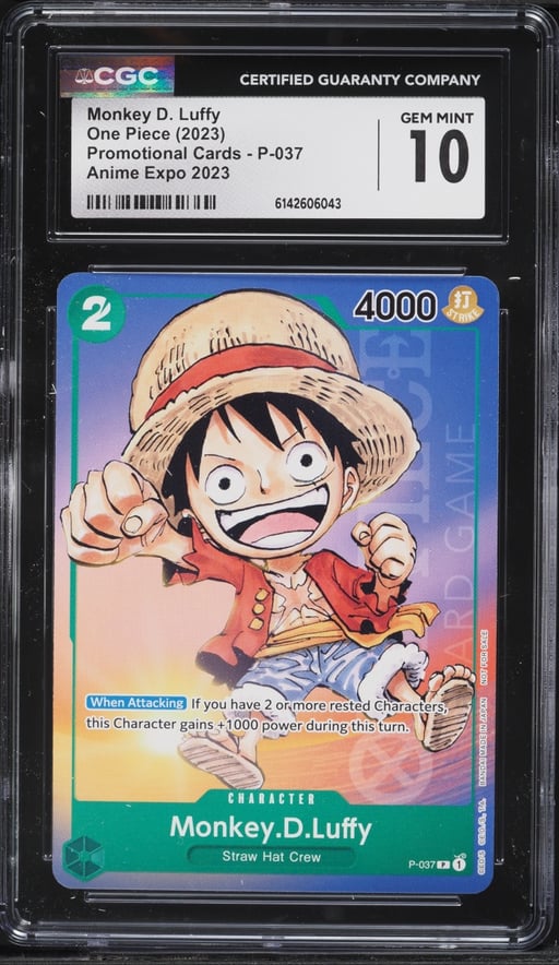 2023 One Piece Promo Anime Expo '23 Alt Art Monkey D. Luffy #P-037 CGC 10 GEM MINT