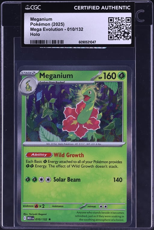 2025 Pokemon Mega Evolution Holo Meganium #10 CGC AUTH