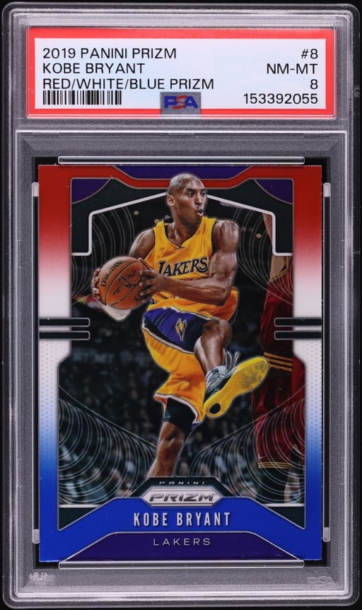 2019 Panini Prizm Red White Blue Kobe Bryant #8 PSA 8 NM-MT