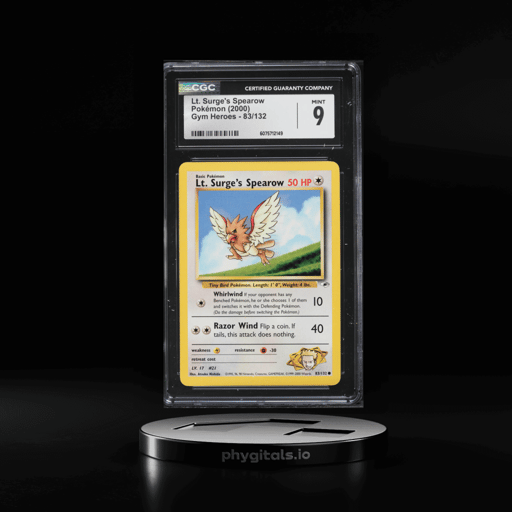 2000 Pokemon Gym Heroes Lt. Surge's Spearow #83 CGC 9 MINT