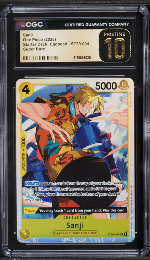 2026 One Piece Starter Deck Egghead SR Sanji #ST29-004 CGC 10 PRISTINE