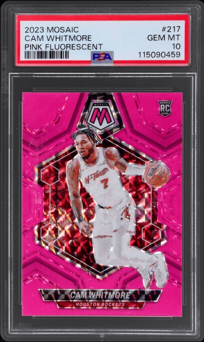 2023 Panini Mosaic Pink Fluorescent Cam Whitmore #217 9/10 PSA 10
