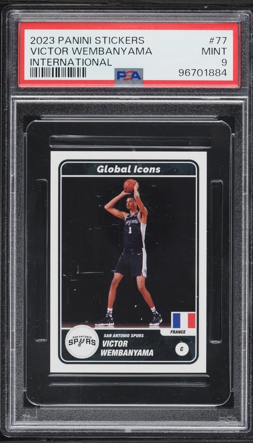 2023 Panini Stickers International Victor Wembanyama ROOKIE #77 PSA 9 MINT