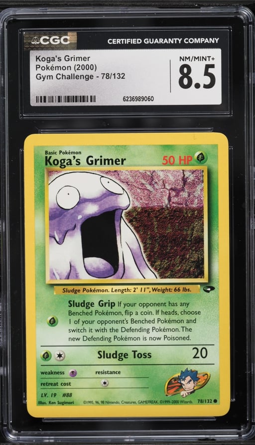 2000 Pokemon Gym Challenge Koga's Grimer #78 CGC 8.5 NM-MT+