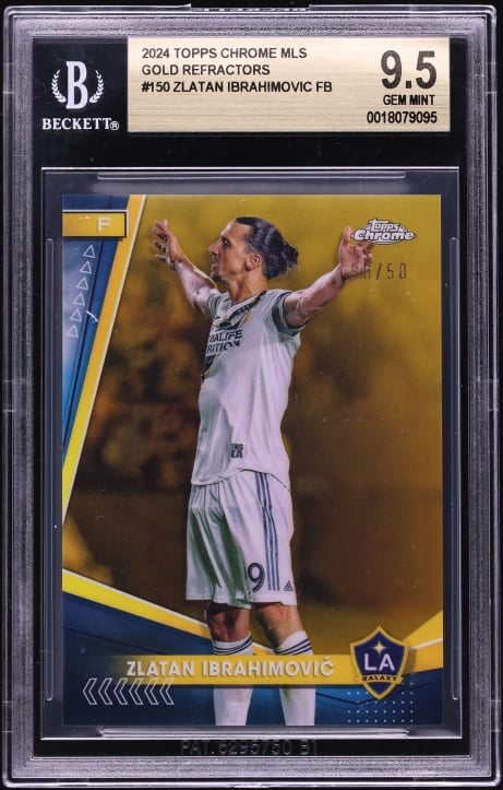 2024 Topps Chrome MLS Gold Refractor Zlatan Ibrahimovic /50 #150 BGS 9.5 GEM MINT