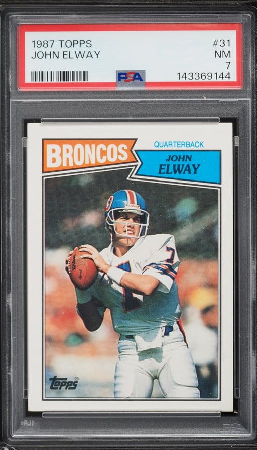 1987 Topps Football John Elway #31 PSA 7 NRMT