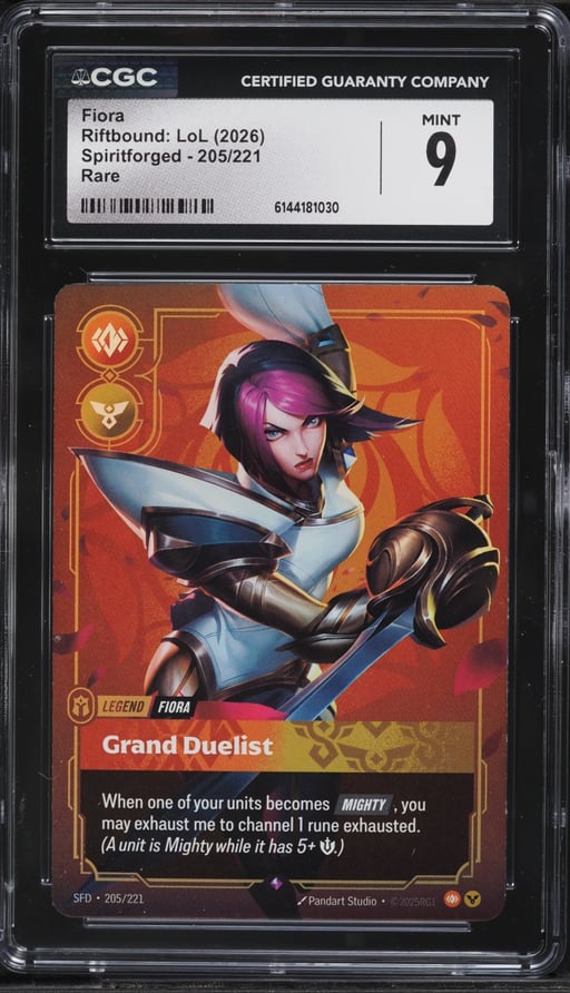 2026 Riftbound League Of Legends LoL Spiritforged Fiora #205 CGC 9 MINT