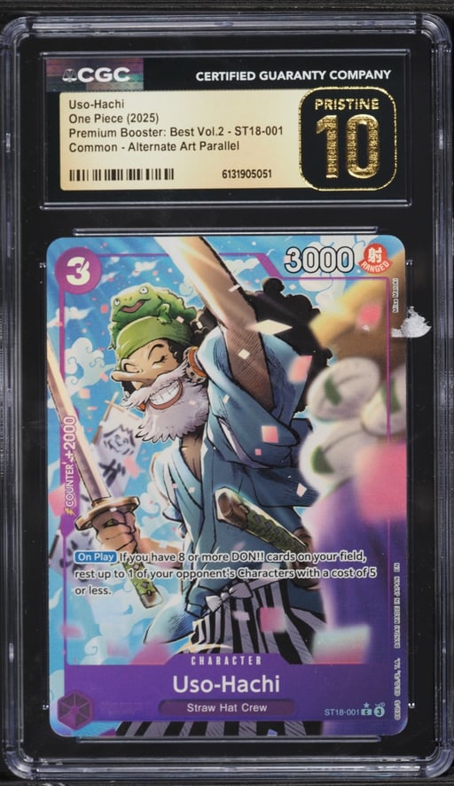 2025 One Piece Premium Best Vol. 2 Alt Art Uso-Hachi #ST18-001 CGC 10 PRISTINE
