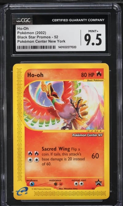 2002 Pokemon Black Star Promo Center New York Ho-Oh #52 CGC 9.5 MINT+
