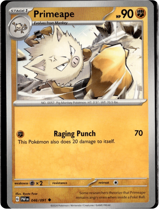 2024 Primeape #46 Paldean Fates