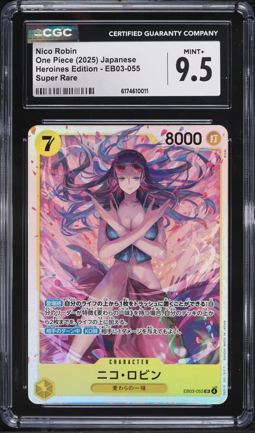 2025 One Piece Japanese Heroines Edition SR Nico Robin #EB03-055 CGC 9.5 MINT+