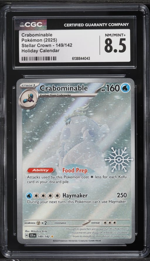 2025 Pokemon SV Stellar Crown Holiday Calendar IR Crabominable #149 CGC 8.5 NM-MT+
