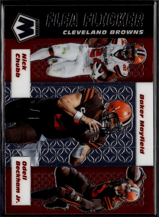 2020 Nick Chubb, Baker Mayfield, Odel Beckham Jr. #FF-4 Mosaic Flea Flicker