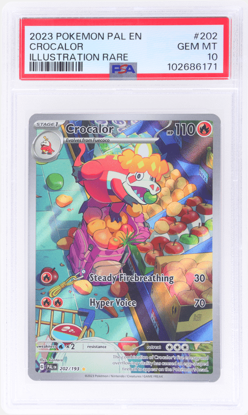 2023 Pokemon Scarlet and Violet Paldea Evolved Illustration Rare Crocalor #202 PSA 10