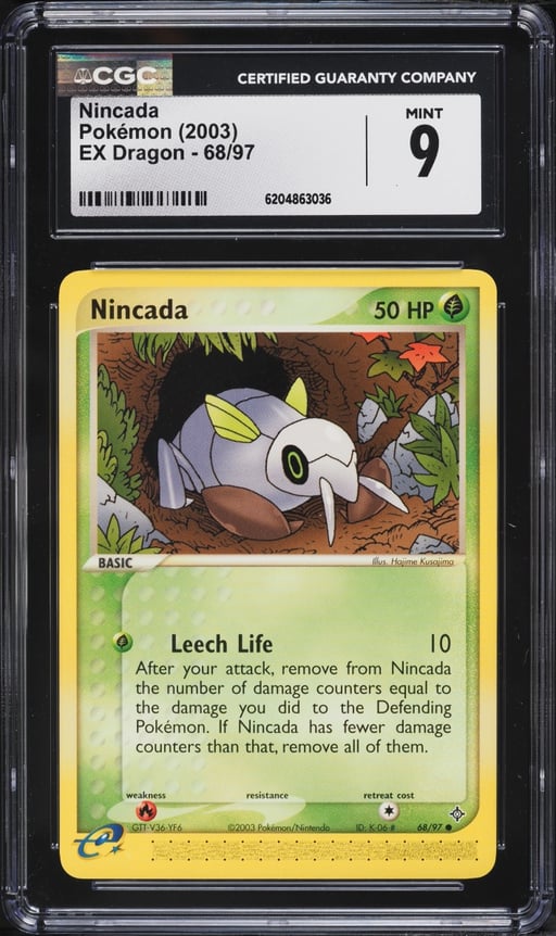 2003 Pokemon EX Dragon Nincada #68 CGC 9 MINT