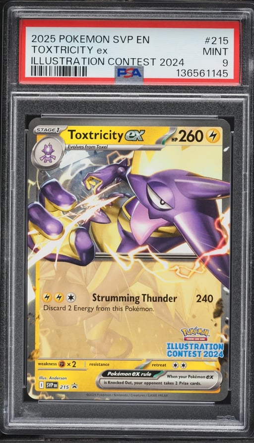 2025 Pokemon Scarlet & Violet Promo Illustration Contest Toxtricity ex #215 PSA 9 MINT