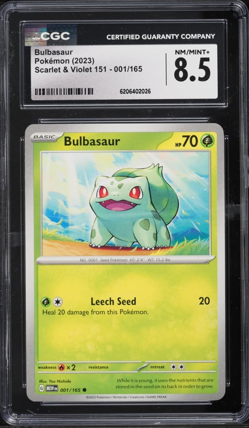 2023 Pokemon Scarlet & Violet 151 Bulbasaur #1 CGC 8.5 NM-MT+