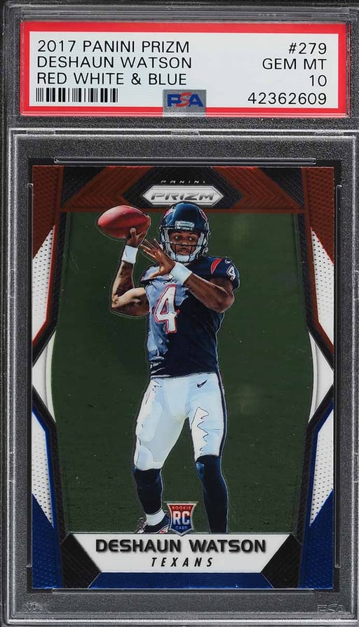 2017 Panini Prizm Red White Blue Deshaun Watson ROOKIE #279 PSA 10 GEM MINT
