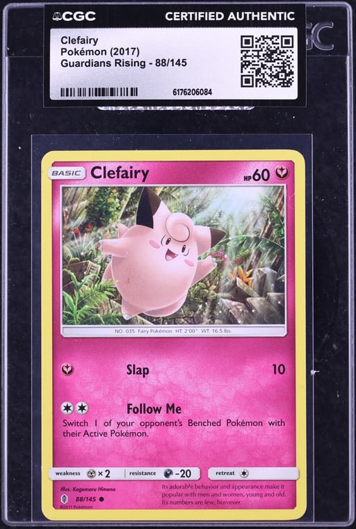 2017 Pokemon Sun & Moon Guardians Rising Clefairy #88 CGC AUTH