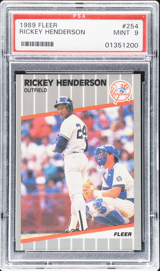 1989 Fleer Tradition Rickey Henderson #254 PSA 9