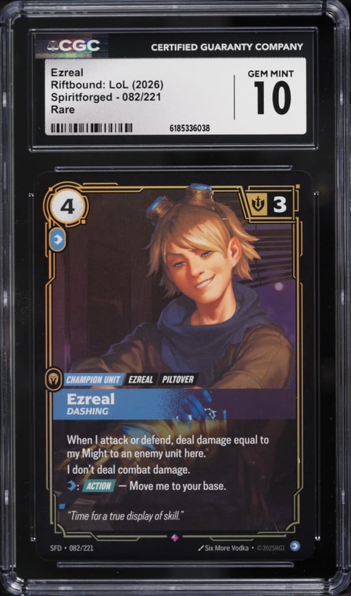2026 Riftbound League Of Legends LoL Spiritforged Ezreal #82 CGC 10 GEM MINT