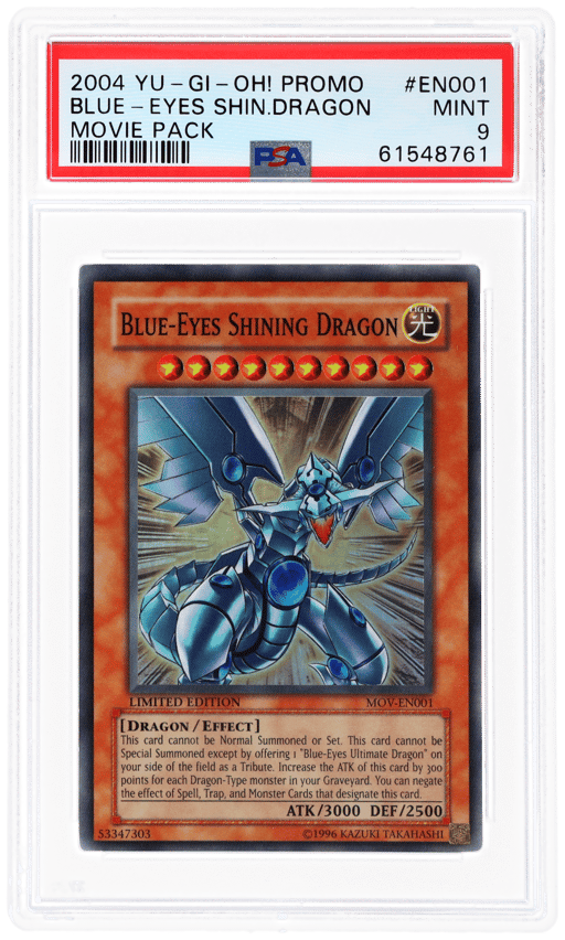 2004 Yu Gi Oh Promo Movie Pack Blue Eyes Shining Dragon #MOVEN001 PSA 9