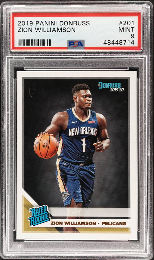 2019 Panini Donruss Rated Rookie Zion Williamson #201 PSA 9