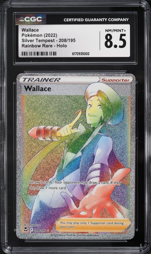 2022 Pokemon SWSH Silver Tempest Rainbow Rare Wallace #208 CGC 8.5 NM-MT+