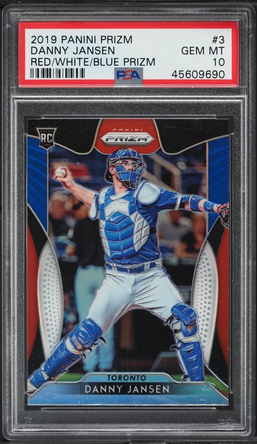 2019 Panini Prizm Red White Blue Danny Jansen ROOKIE #3 PSA 10 GEM MINT