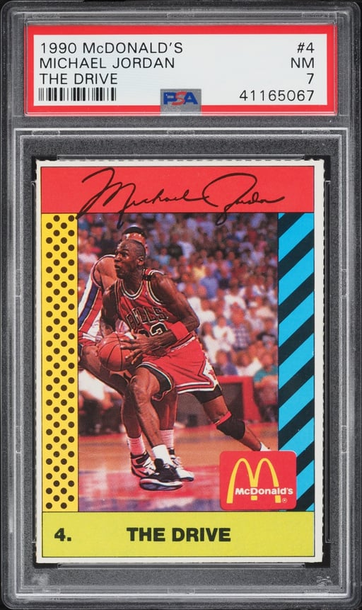 1990 McDonald's The Drive Michael Jordan #4 PSA 7 NRMT
