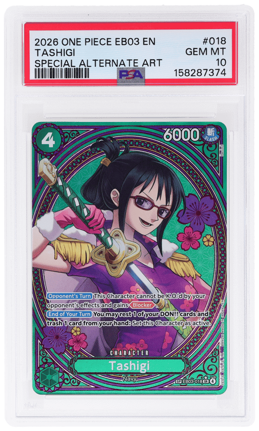 2026 One Piece Extra Booster Heroines Edition Special Alternate Art Tashigi #EB03018 PSA 10