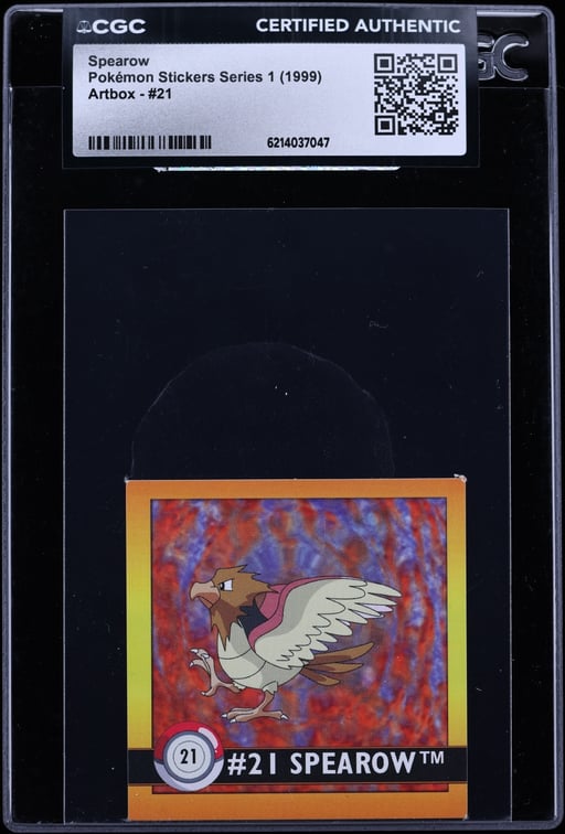 1999 Pokemon Stickers Series 1 Artbox Spearow #21 CGC AUTH