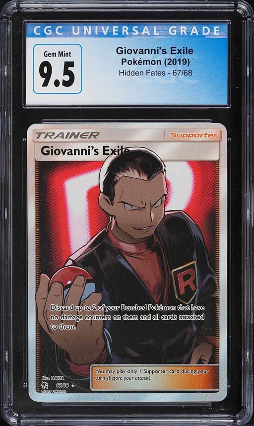 2019 Pokemon Sun & Moon Hidden Fates Full Art Giovanni's Exile #67 CGC 9.5 GEM
