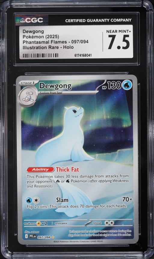 2025 Pokemon Mega Evolution Phantasmal Flames IR Dewgong #97 CGC 7.5 NRMT+