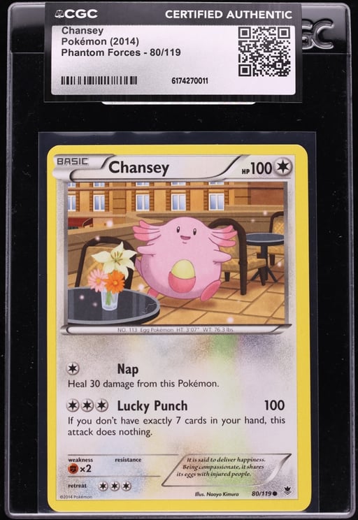 2014 Pokemon XY Phantom Forces Chansey #80 CGC AUTH