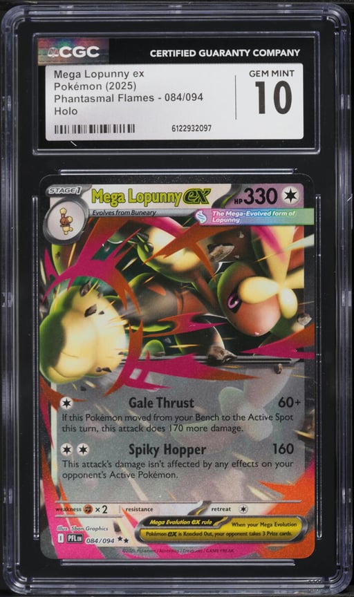 2025 Pokemon Mega Phantasmal Flames Holo Mega Lopunny ex #84 CGC 10 GEM MINT