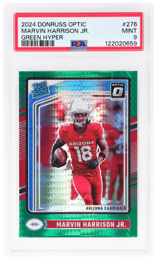 2024 Donruss Optic Rated Rookie Green Hyper Marvin Harrison Jr. #276 PSA 9