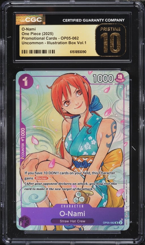 2025 One Piece Promo Illustration Box Vol 1 O-Nami #OP05-062 CGC 10 PRISTINE