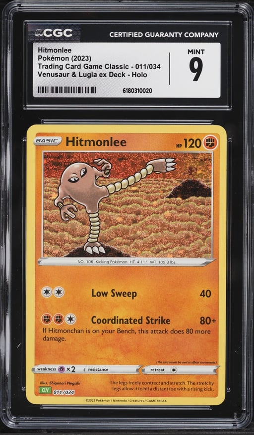 2023 Pokemon TCG Classic Collection Holo Hitmonlee #11 CGC 9 MINT