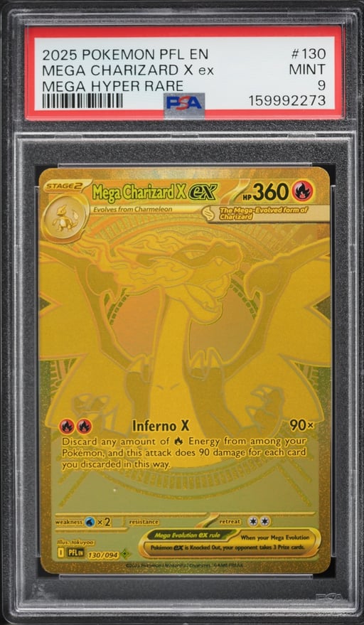 2025 Pokemon Mega Evolution Phantasmal Flames MHR Mega Charizard X Ex #130 PSA 9 MINT