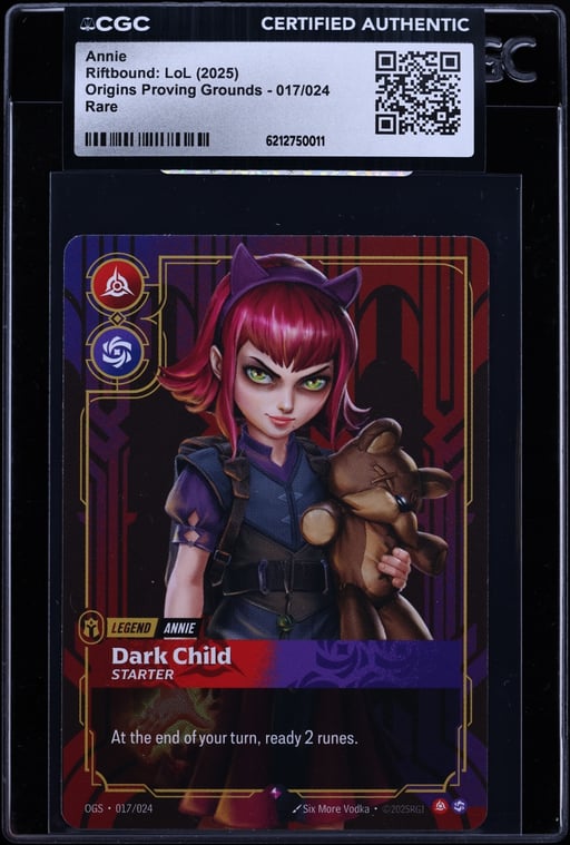 2025 Riftbound League Of Legends LoL Origins Proving Grounds Annie #17 CGC AUTH