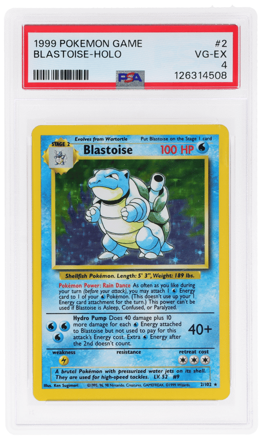 1999 Pokemon Base Set Holo Blastoise #2 PSA 4