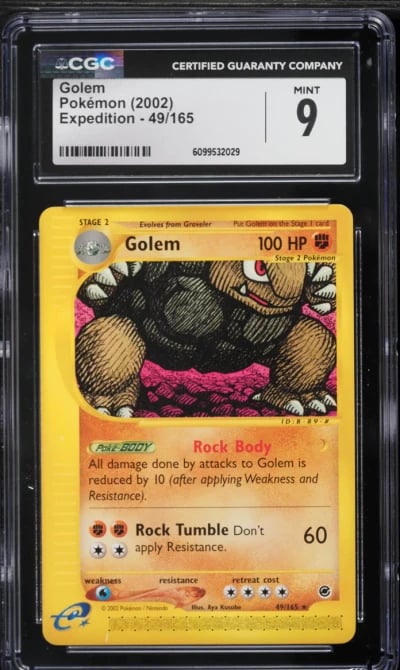 2002 Pokemon Expedition Golem #49 CGC 9 MINT
