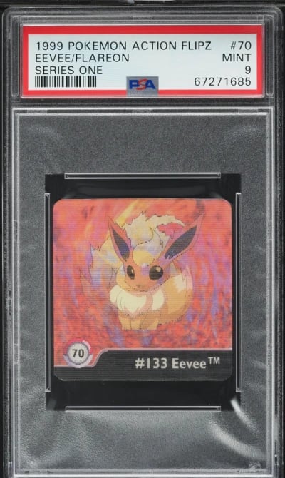 1999 Pokemon Action Flipz Series One Eevee Flareon #70 PSA 9 MINT