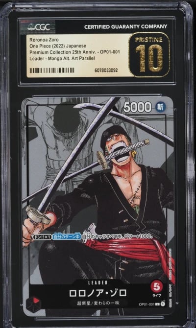 2022 One Piece Japanese Premium 25th Manga Art Roronoa Zoro CGC 10 PRISTINE