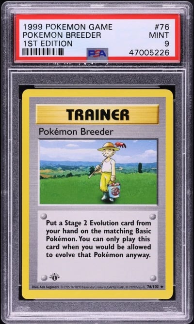 1999 Pokemon Base Set 1st Edition Pokemon Breeder #76 PSA 9 MINT