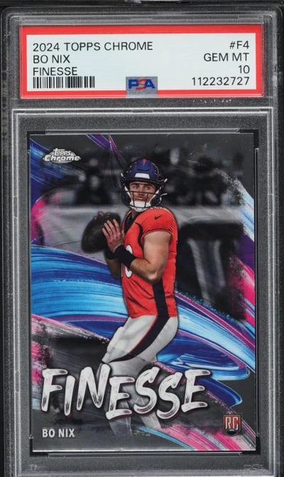 2024 Topps Chrome Finesse Bo Nix ROOKIE #F-4 PSA 10 GEM MINT