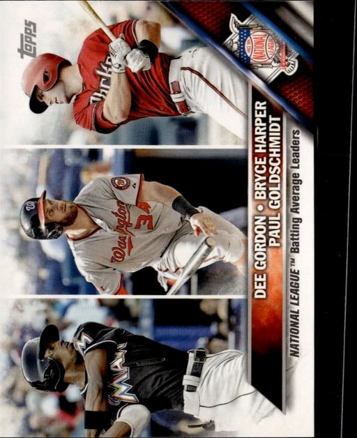 2016 2015 National League Batting Average Leaders: Paul Goldschmidt / Dee Gordon / Bryce Harper #338 Topps